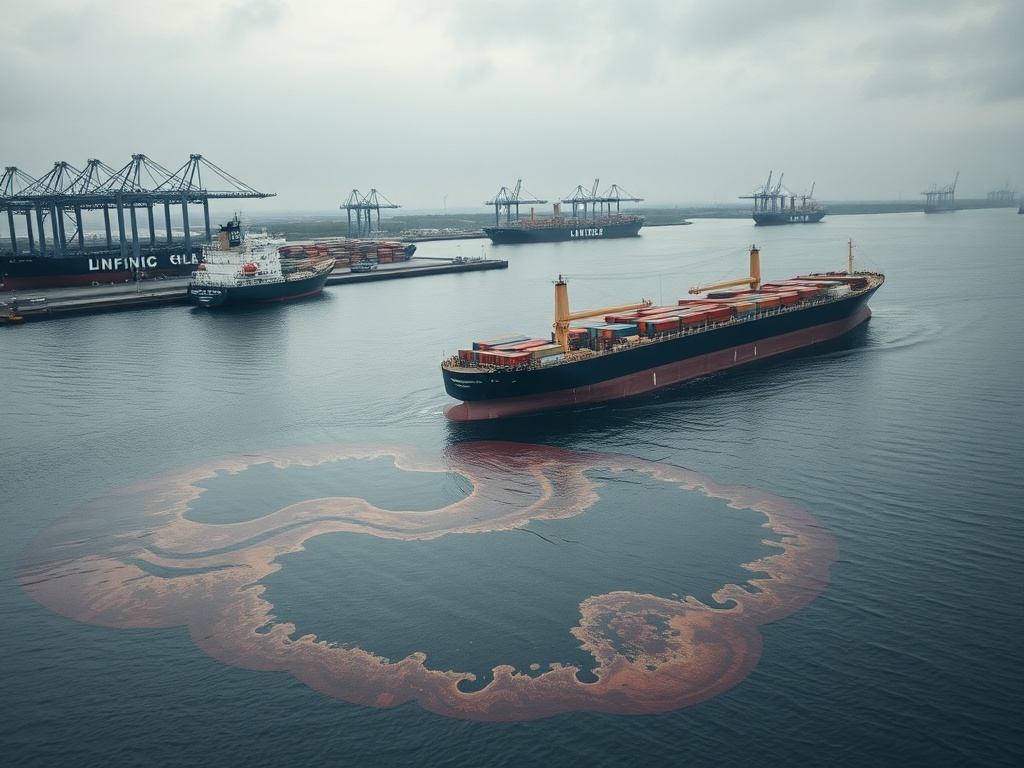 Colisão entre navio-tanque e porta-contêineres causa vazamento de óleo na Nigéria
