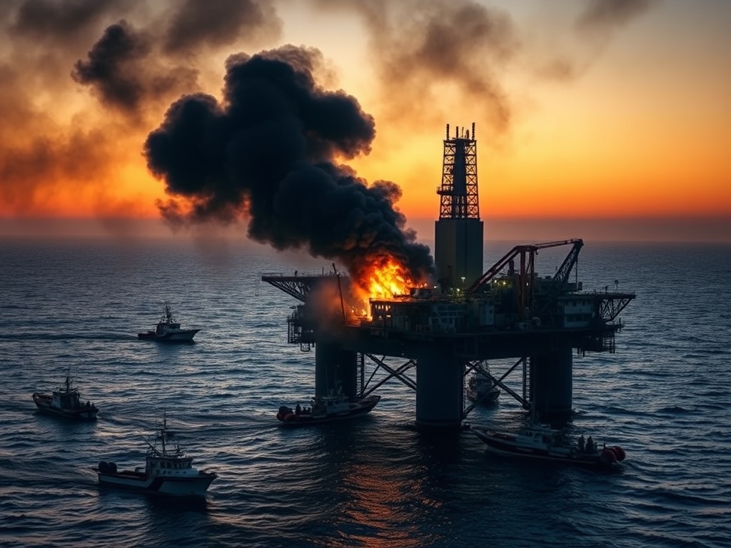Incêndio em plataforma offshore na Califórnia evacua 26 trabalhadores