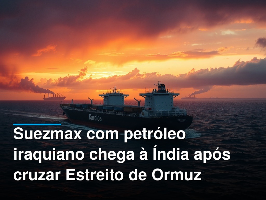 Suezmax com petróleo iraquiano chega à Índia após cruzar Estreito de Ormuz